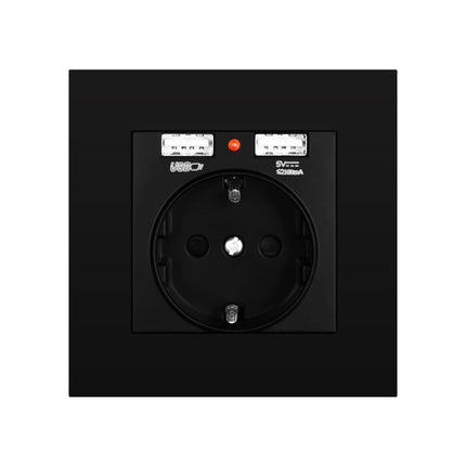 German Type Socket Wall Power Socket With Dual USB