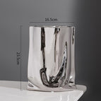Silver / Pleated Vase