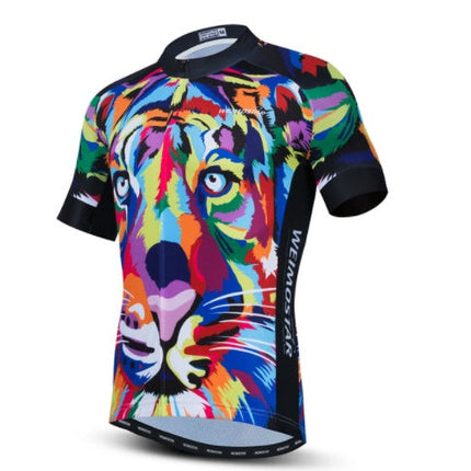 Cycling Jerseys Men 3D Lion Printing Bicycle Clothing Breathable Short Sleeve Shirts Quick Dry Bike Tops