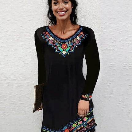 New Sexy Autumn fall Winter exotic  floral design Dress for Women 7 different colors