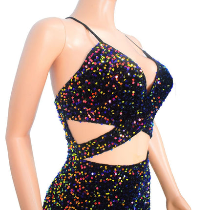 Women's Open-back Hollowed-out Sleeveless Prom Dress