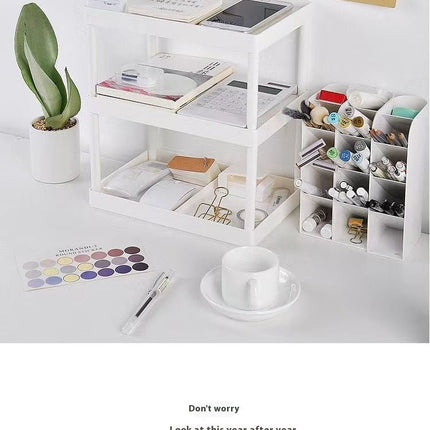 Plastic Double-layer Desktop Sundries Organizer Storage Rack