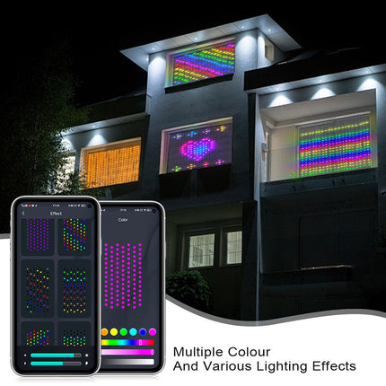 Smart LED RGB Curtain String Lights Bluetooth APP Control Christmas Fairy Light Garland DIY Picture Display Party Wedding Decor