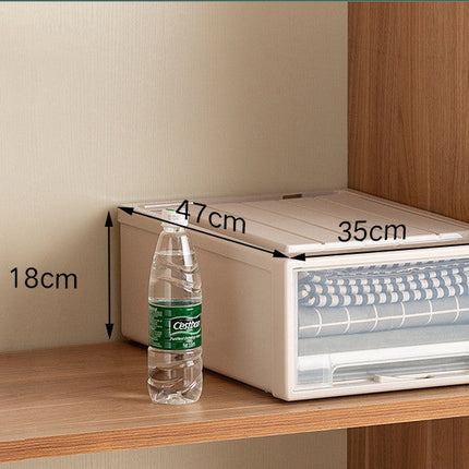 Drawer Type Plastic Transparent Wardrobe Storage Box Finishing