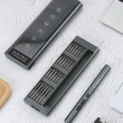 Transparent Gray Box Rechargeable Demounter Screwdriver Set