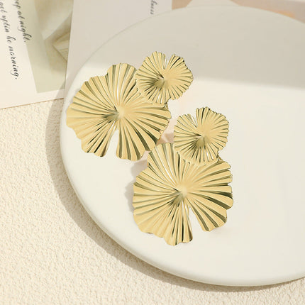 Fashionable Metal Sequin Large Earrings For Women's Personalized Flowers