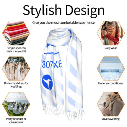 Vertical Faux Cashmere Warm Fringe Scarf