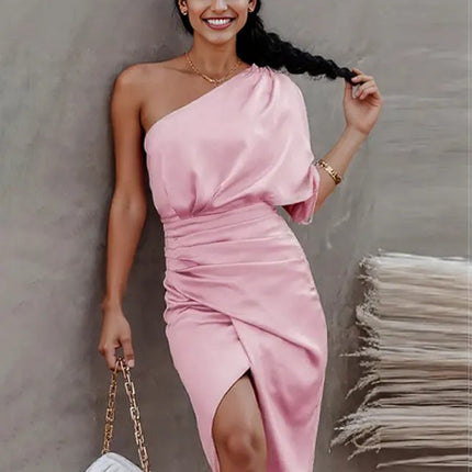 New beautiful golden Summer  off shoulder Floral Print Slit Dress