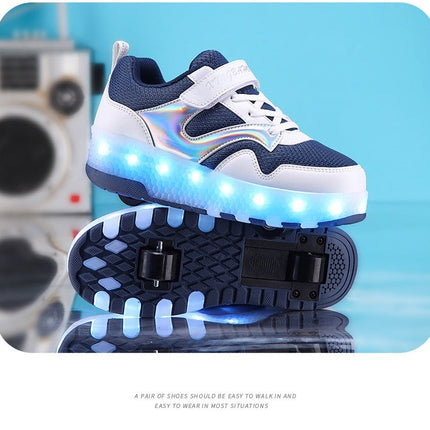 Mesh Heelys Double-wheeled Boys And Girls Skate Shoes