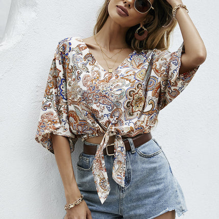 New Product Printed Loose Style Ethnic Style Short-sleeved Casual T-shirt