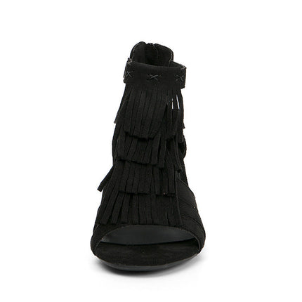 Fashion Back Zipper High Heel Fishmouth Roman Shoes