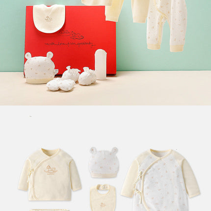Premium Light Blue Newborn Baby Clothes Gift Box | 100% Soft Cotton Essential Infant Layette Set with Fox Illustrations