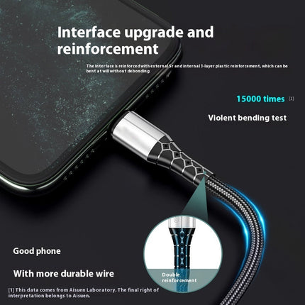 Android TYPE-C Super Fast Charge 5A Nylon Braided Mobile Phone Charging Cable