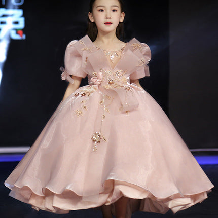 Costume For Piano Performance Western Style Little Girl Host Dress