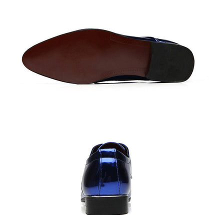 British Pointed Leather Shoes Men's Fashion Bright Leather Men's Shoes Foreign Trade Leather Shoes Amazon Wish LAZADA