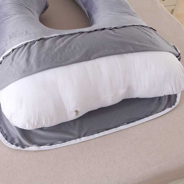 Pillow Lying On The Side With Detachable Crystal Velvet G-shaped Waist Pillow
