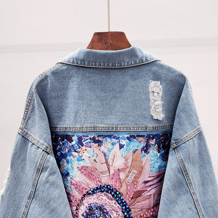 Women's Plus Size Short Jacket Denim Jacket