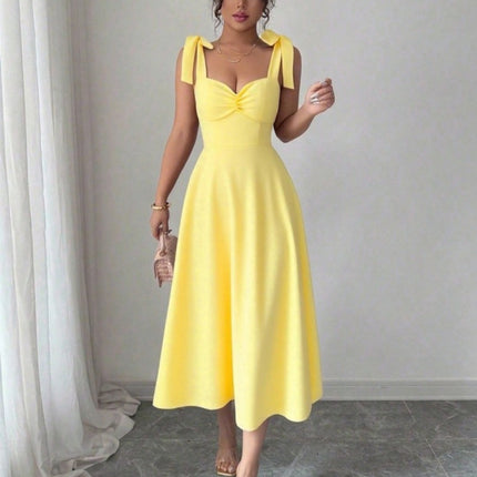 Lace-Up Waist-Cinching Maxi Dress – Sleeveless Flowy Style