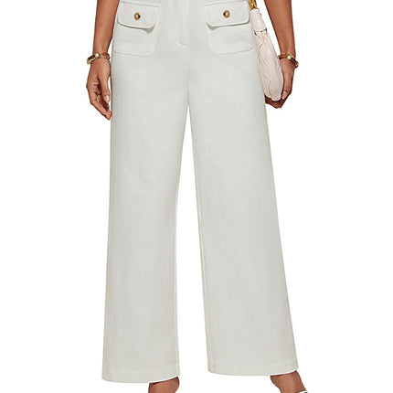 Women's High Waist Wide Leg Pants Stretch Casual Pants