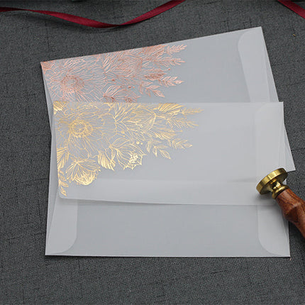Sulfuric Acid Paper Invitation Card Bronzing Matte Varnish