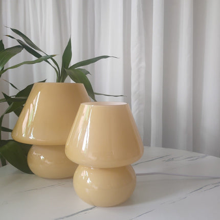 Studio Bedroom Bedside Atmosphere Multicolor Glass Mushroom Table Lamp
