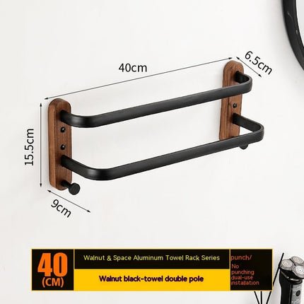 Solid Wood Towel Rack Wall Hanging Multi-bar