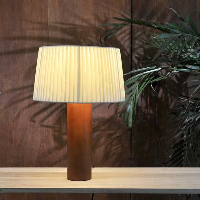 Pleated Table Living Room Study Bedroom Style Korean Style Solid Wood Bedside Lamp