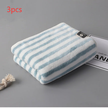 Fashion Coral Fleece Striped Towel Absorbent