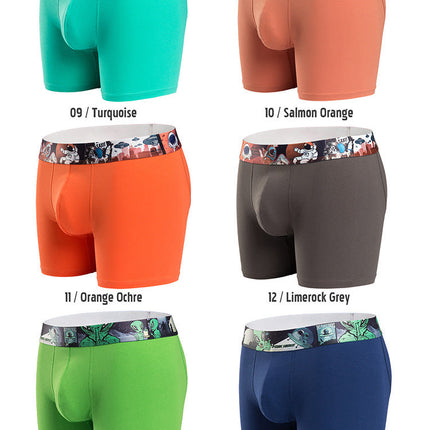 Multicolor Cotton Pull Frame Cartoon Printing Men's Boxer Briefs