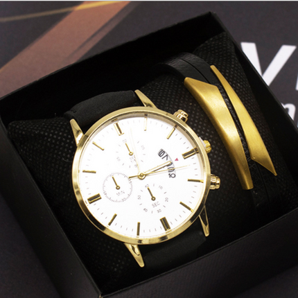 Men's Watch Set Quartz Fashion Cross-border Men's Watch Foreign Trade Calendar New Business Wrist Watch Men