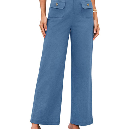 Women's High Waist Wide Leg Pants Stretch Casual Pants