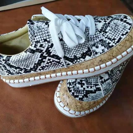 Platform Snake Print Fashion Casual Single Women Shoes