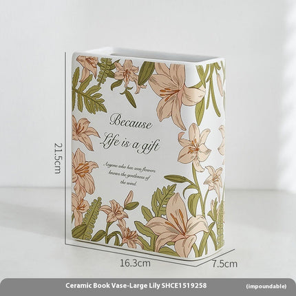Creative Modern And Simple Ceramic Book Vase Decoration Crafts