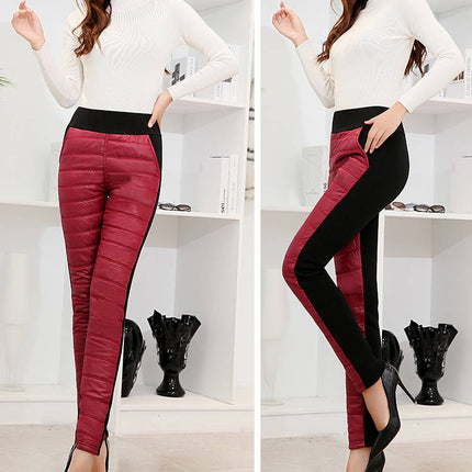 Winter Women's Plus Size Elastic Waist Cotton Trousers