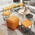 Orange PU / Sponge cushion 36X36X38CM