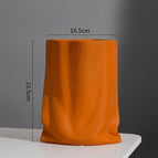 Orange / Pleated Vase