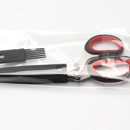 Multifunctional Muti-Layers Stainless Steel Knives Multi-Layers Kitchen Scissors Scallion Cutter Herb Laver Spices Cook Tool Cut