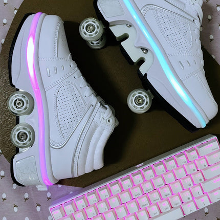 Deformation Shoes Double Row Rune Roller Skates