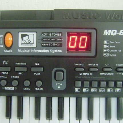 Children's 61 Key Electronic Keyboard USB Power Cord With Microphone Black