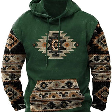 Native buffalo Printed winter Hoodie Men's fashion