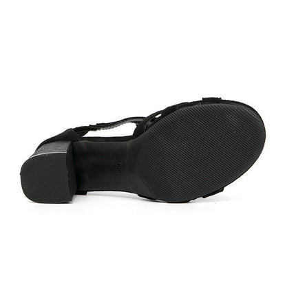 Fashion Back Zipper High Heel Fishmouth Roman Shoes
