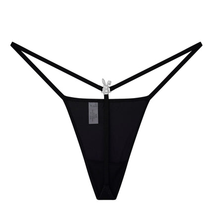 ICED OUT G-STRING IN BLACK