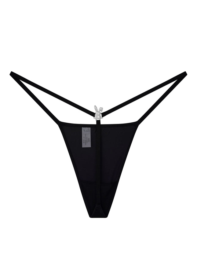 ICED OUT G-STRING IN BLACK