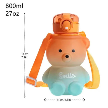 BPA-free Kawaii Bear Straw Water Bottle