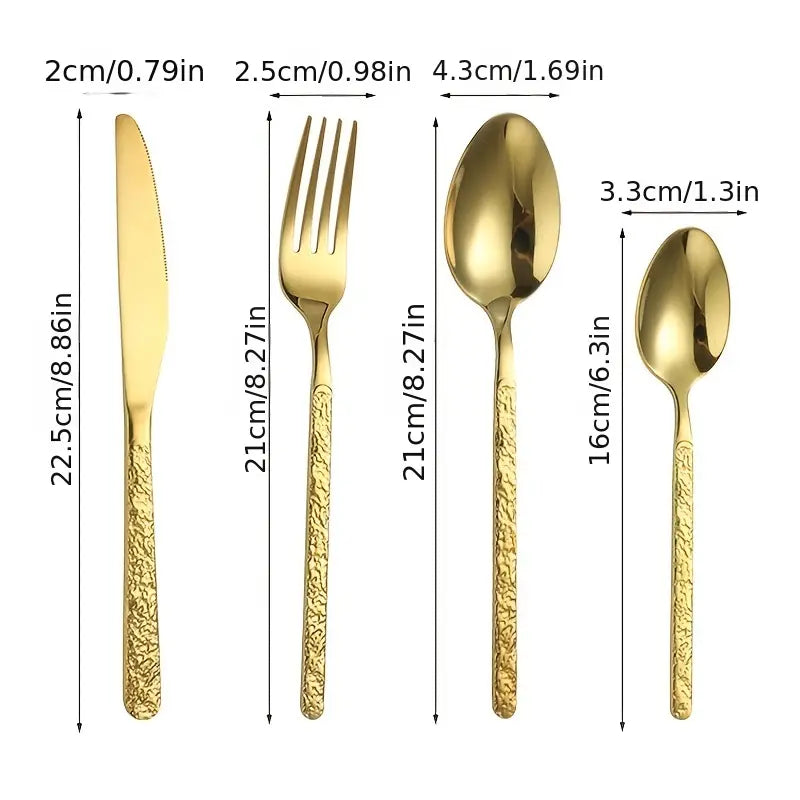 4pcs Stainless Steel Cutlery Set for Christmas Dinner