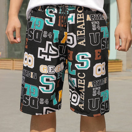 Summer Beach Pants Men's Loose Casual Fifth Pants Ice Silk High Elasticity Quick-drying