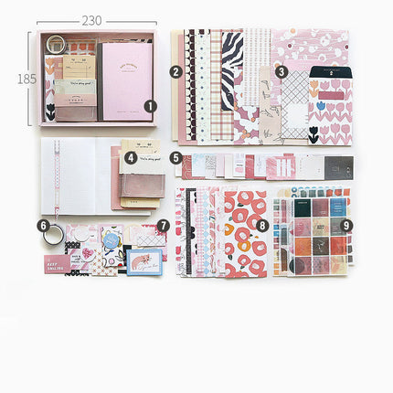 Hand Ledger Gift Box Cute Simple Set Notebook