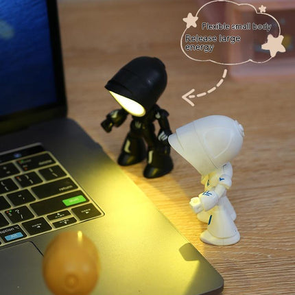 Cute LED Hero Table Lamp Mini Portable Cool Mecha Cute Robot Night Light Bedroom Home Decoration Kids Boys Gifts
