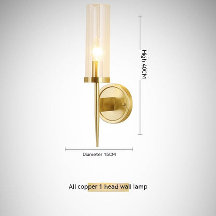 Copper Wall Lamp Bedroom Bedside Lamp Simple Copper Lamp