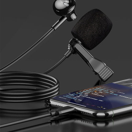 Lavalier Microphone Monitor Line Video Live Mini Interview Recording Equipment